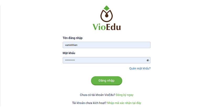 Cách tiến hành VioEdu đăng nhập, đăng ký trên máy tính